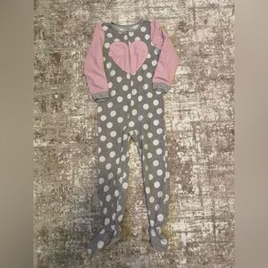 Carter's Gray and Pink Polka Dot Kids Footie Pajamas size 7